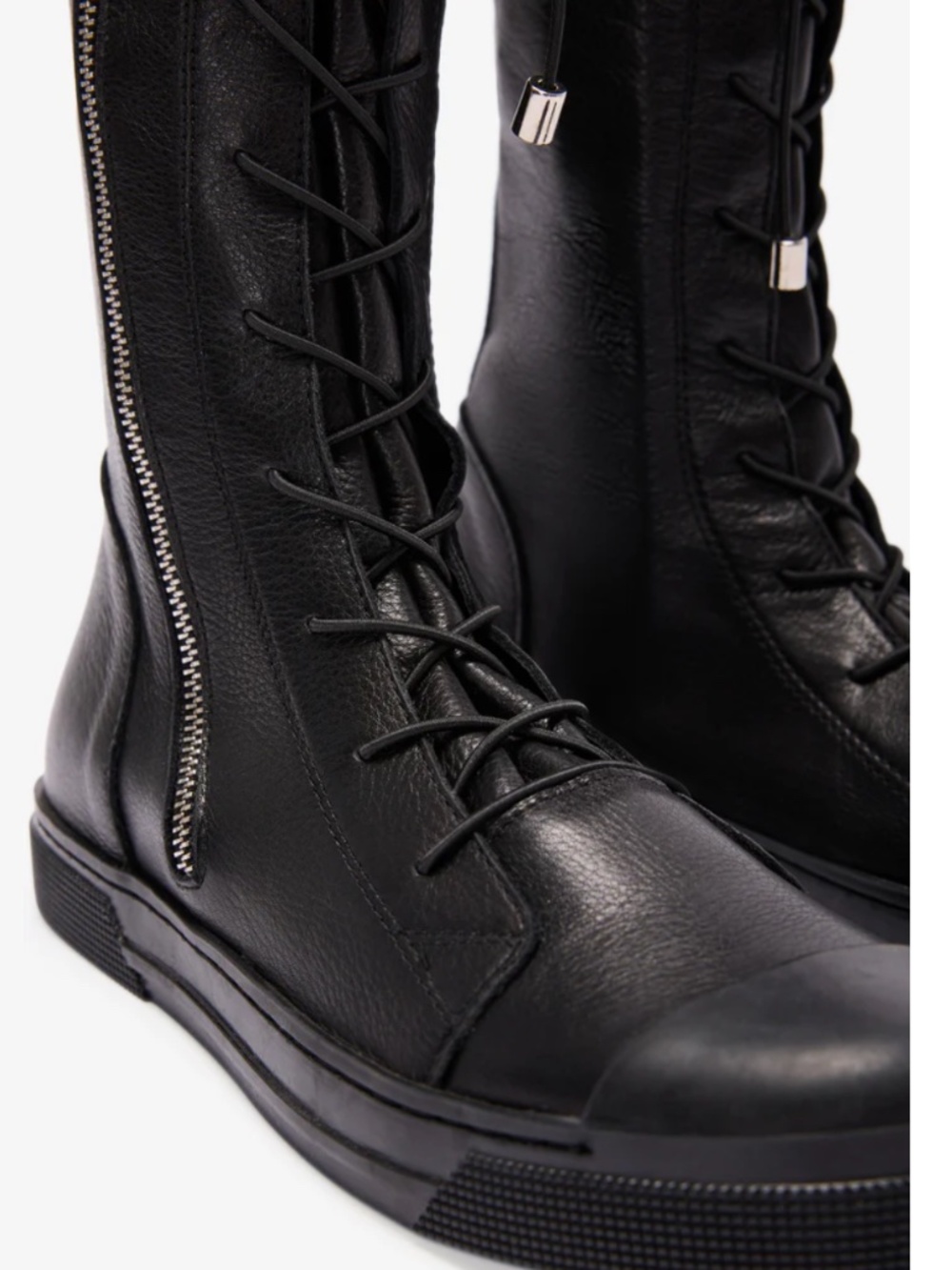 Kearny Boots - Black Lace-Up Combat Moto Boots - Women's 8 - Picture 2 of 6